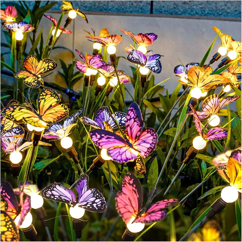 TONULAX Solar Garden Lights - Swaying Butterfly Light, Swaying in The Wind, Solar Outdoor Lights, Yard Patio Pathway Decoration, High Flexibility Iron Wire & Realistic Butterflies(8 Pack) - Image 1
